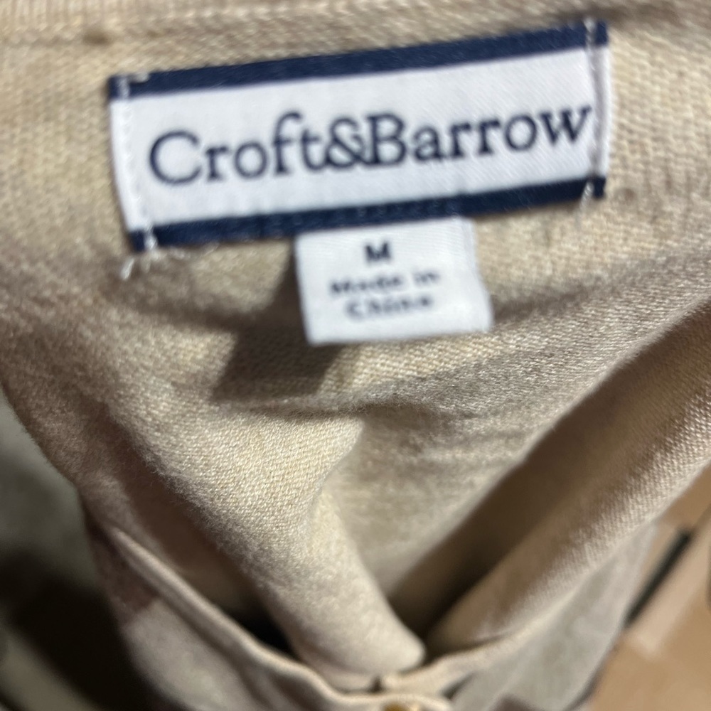 🦋Croft & Barrow cardigan trendy preppy neutral Size Medium - Picture 4 of 4